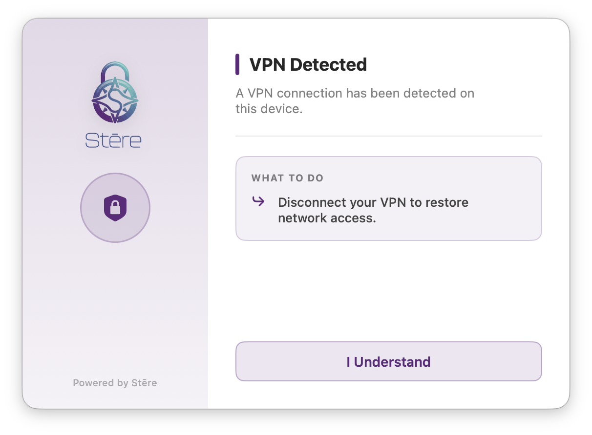 VPN detected and blocked
